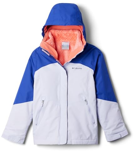 Columbia Mädchen Bugaboo III Fleece Interchange Jacke, Snowdrift/Clematis Blue/Hot Coral, Large