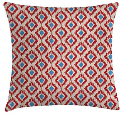 Kopfkissenbezug 45X45cm Ikat-Stil-Motive, Traditionelle Muster, Altes Vintage-Design Kissen-Hülle Outdoor Dekokissen Quadrat Throw Kissenbezüge Für Frühling, Garten, Terrasse