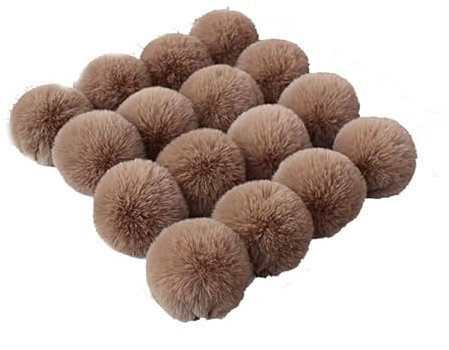 10 Stück 6CM Bommel für Mütze, Kunstfell Pompon Kunstfell Bommel Fellbommel Künstliche Fellbommel für StrickMützen und Beanies Weihnachtsdekoration Schlüsselanhänger Anhängern Dekoration -braun