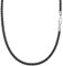 Viwind Lederkette Geflochten Kunstleder Halskette Edelstahl Verschluss 3mm breit Damen Herren Kette für Anhänger charm 45-60cm wählbar DIY Lederschnur (50cm, Schwarz-4mm)