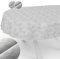 Tischdecke Stoff abwaschbar Lurex Tischtuch Tafeldecke Teflon beschichtet pflegeleicht Lotuseffekt schmutz- & wasserabweisend Kate Floral Blätter Oval 180x140cm mit Saum (Eingefasst) Silber