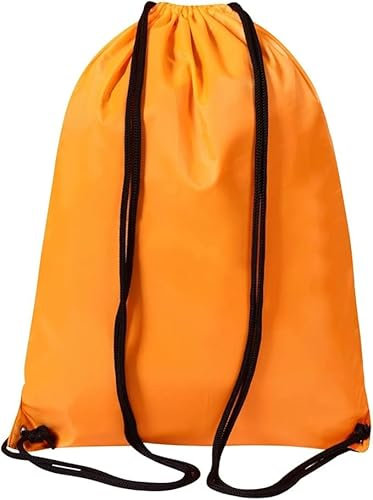 WESTWOOD FOX Bolsa de gimnasio con cordón, mochila de polietileno para mujeres y hombres, bolsa de natación, viajes, playa, escuela, vacaciones, adecuada para deportes, niños, niñas, Naranja pulpa,