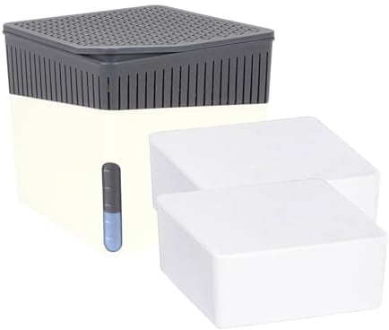 Raumentfeuchter Cube Set, Luftentfeuchter mit 2 x 500 g Granulat-Block, 13 x 13 x 13 cm, Weiß