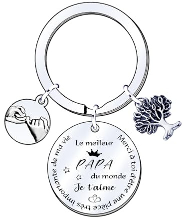 FGHJK Cadeau Papa, Porte-cles Papa, Cadeau Fete des Peres, Cadeau Papa Anniversaire, Idee Cadeau Papa, Porte Clé Papa, Cadeau Papa Noel, Beau Papa Cadeau Original, Cadeau Beau Papa