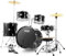 VEVOR Kit de batterie pour adulte, 560 mm, batterie complète débutant pleine grandeur, 5PCS, basses toms, caisse claire, siège, supports, cymbales charleston, baguettes, instruments de musique, noir