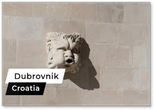Stone Gargoyle Head Sculpture on The Wall in Dubrovnik, Famous Travel Destination in Croatia; Acting as A Spout to Carry Water Clear of A Wall, Fridge Magnet