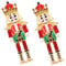 ANDRESLAD 1 Pair Nutcracker Soldier Earrings for Women Zinc Alloy Red Christmas Nutcracker Earrings Festive Costume Jewelry