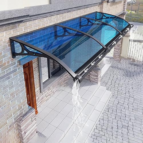 Türvordach für den Außenbereich, mit Aluminiumhalterung, wasserdicht, Terrassenüberdachung für UV-Strahlen, Regen, Schnee, erweiterbar, 120 x 440 cm