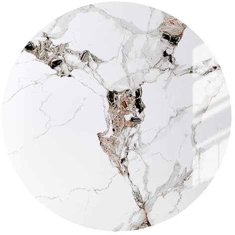 Bandeja Giratoria MáRmol para Mesa Lazy Susan, Plato Giratorio Redondo Grande con 360° de Giro, Bandeja Giratoria para Servir con Textura de MáRmol y 12mm de Grosor(Glossy Floral,35in/90cm)