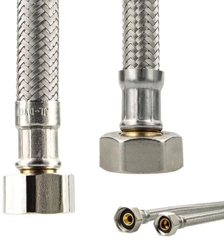 tecuro Sanitär Verbindungsschlauch Flexschlauch - 3/8 ÜWM x 1/2 ÜWM x 150 mm - KTW-A- DVGW