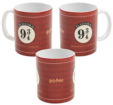Harry Potter, tazza da caffè – Platform 9 3/4 Hogwarts Express, tazza da caffè in ceramica, colore rosso, 320 ml