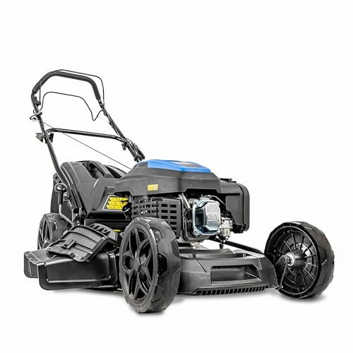 Hyundai 20’’ / 51cm Self-Propelled Petrol Lawnmower, 200cc, 4-in-1 Cutting Options, Side and Rear Discharge, 60L Collect, Mulch, Black Edition, 3 Year Warranty