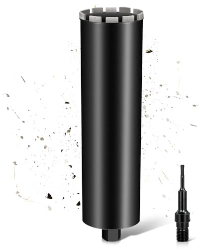 L460mm Diamantbohrkrone | 1 ¼ UNC Aufnahme | ⌀120mm mit Turbo | mit SDS-PLUS | 2200U/min für Kernbohrgeräte Kernbohrkrone Kernbohrer Nassbohrkrone Trockenbohrkrone für Beton Mauerwerk Stein Granit