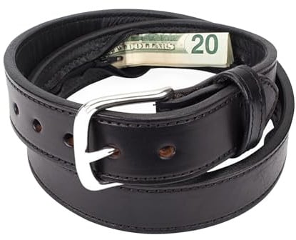 Ceinture Porte-Billets en Cuir pour Voyage - Ceinture de Sécurité avec Poche Invisible,Accessoires de Sécurité pour Stockage Dissimulé d'argent, Reçus, Valeurs, Cartes Mémoire, Clés en Tout