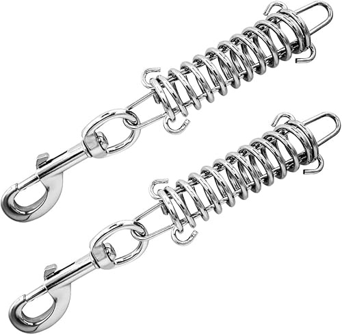 2Pack Hundeleine-Stoßdämpferfeder, 300LB Hochleistungs-Metallfederverschluss – Anti-Zug-Spannungsentlastung für große Hunde, verhindert Armbelastung und Nackenverletzungen (2PACK)