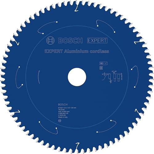 Bosch 1x EXPERT Aluminium Cordless Circ Saw | for Aluminium, Ø 254 mm, Professional Accessory Mitre Cordless Circular Saw, Table Cordless Circular Saw