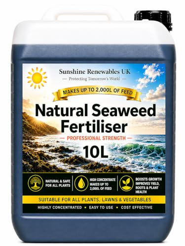 Seaweed Fertiliser Premium Liquid (1:200) – Organic Plant Feed for Vegetables, Flowers, Lawns & Shrubs – Sunshine Renewables UK (10L)