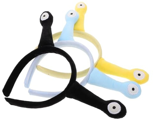 Schneckenhaar Reifen 3 Stück aus Plüschtier für Frauen und Mädchen | Halloween Geschenkideen, Schnecken Haarreifen, Schnecken Plüsch Partyaccessoire, Plüschhaarband