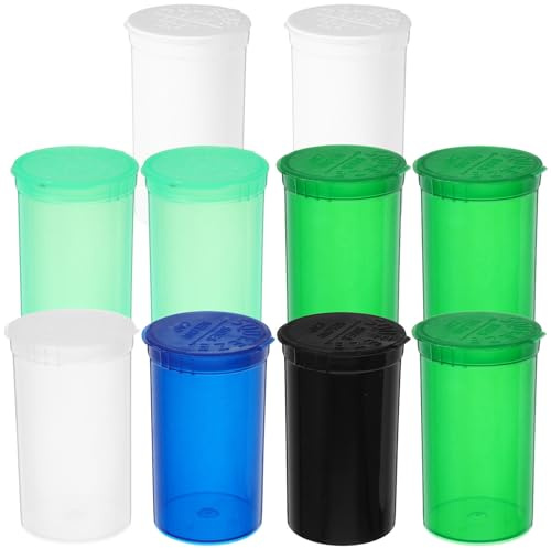 Generisch Medikamentenbehälter 10 Stück mit Schraubverschluss Kleine Plastikflaschen Kompakte Reisebehälter für Tabletten und Nahrungsergänzungsmittel Unterwegs Zufällige Farbe
