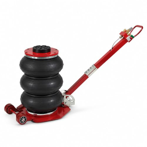 3/5T Pneumatischer Luftkissen Wagenheber, Triple Bag Wagenheber mit Verstellbarem Langem Griff, 3-5s Schnellhub für Auto, Garage, Reparatur, Reifenwechsel 5T