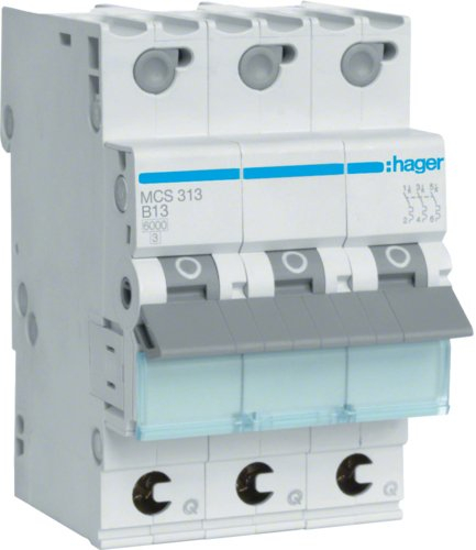 Hager MCS313 LS-Schalter 3P 6kA C-13A QC Quick Connect 1M