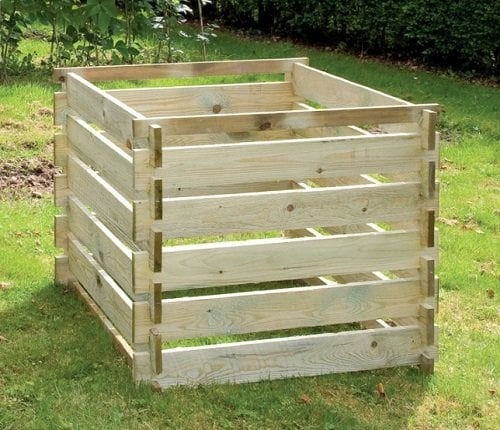 Primrose 605L Easy Load Slatted Composter Wooden Pressure Treated Compost Bin 93cm x 93cm