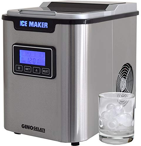 Gino Gelati GG-175W Digitaler Edelstahl Eiswürfelbereiter Eiswürfelmaschine Icemaker