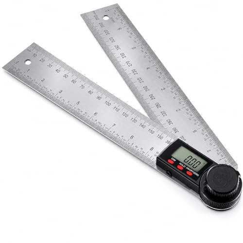 Lumberjack 200mm Digital Angle Finder LCD Protractor Stainless Steel Rule