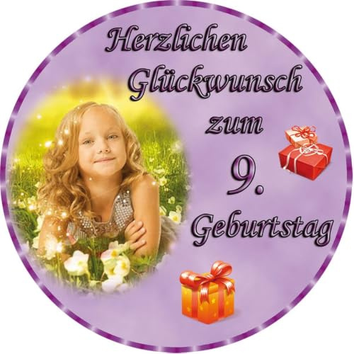 Tortenaufleger Fototorte Tortenbild zum Geburtstag Rund 14 cm G5 (Zuckerpapier)