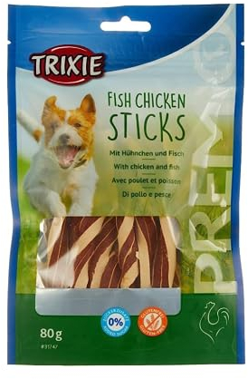 TRIXIE Hundeleckerli PREMIO Hunde-Chicken Sticks 80g - Premium Leckerlis für Hunde glutenfrei - ohne Getreide & Zucker, schmackhafte Belohnung für Training & Zuhause - 31747