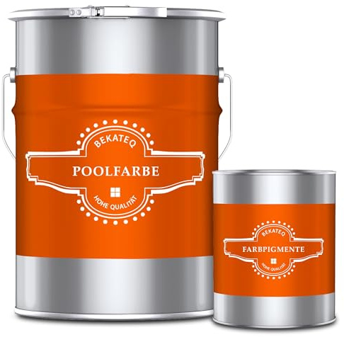 BEKATEQ Poolfarbe RAL5012 Lichtblau 5l I Seidenglänzende Schwimmbadfarbe für Becken, Teich & Brunnen aus Beton, Mauerwerk & Putz I Chlorkautschuk Schwimmbeckenfarbe Pool Beschichtung LS-400
