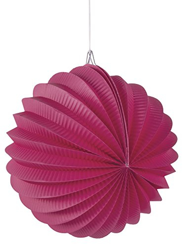 Rayher 87106264 Papier Lampion, inklusive Schnur zum Aufhängen, 22cm ø, pink, Partydekoration