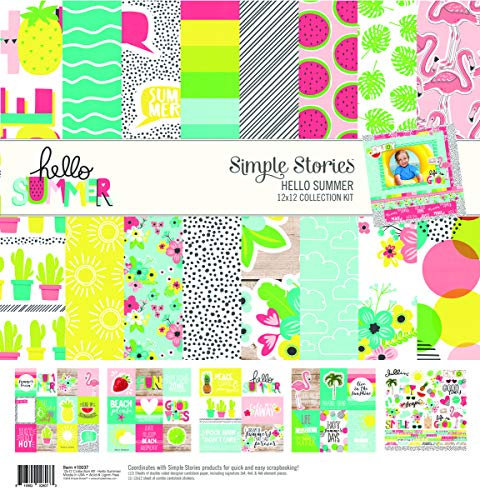 Simple Stories Scrapbook Hello Summer Collection Kit, Multicolour, Size L