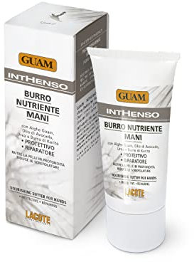 Guam, Inthenso Nährende und Schützende Handbutter, Feuchtigkeitsspendende Handcreme mit Guam-Algen, Avocadoöl und Sheabutter, Hergestellt in Italien, 50 ml Packung