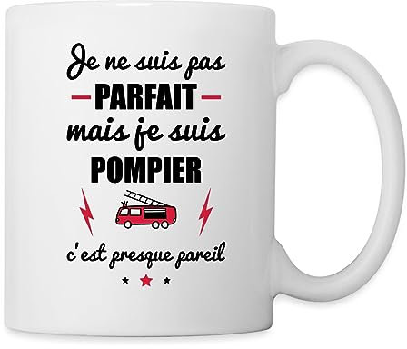 Spreadshirt Pompier Parfait Mug Blanc, taille unique, blanc