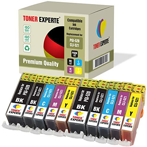 TONER EXPERTE 10 XL PGI-520 CLI-521 Druckerpatronen kompatibel für Pixma iP3600 iP4600 iP4700 MP540 MP550 MP560 MP620 MP630 MP640 MP990 PGI-520BK CLI-521BK CLI-521C CLI-521M CLI-521Y