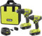 Ryobi P1817 ONE+ Kit combiné sans fil 2 outils lithium-ion 18 V avec (2) batteries 1,5 Ah, chargeur 18 V et sac