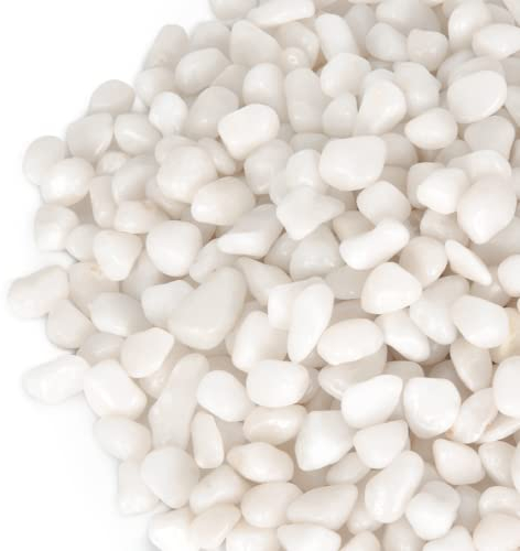 Gaspro Gravier décoratif naturel poli Blanc 9,5 mm à 12,7 mm 3,6 kg