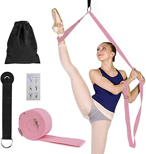 Yoga Strap Leg Stretcher, Adjustable Lengthen Ballet Stretch Band, Easy Install on Door Flexibility Stretching Leg Strap Great Cheer Dance Gymnastics Trainer Equipment Taekwondo Training