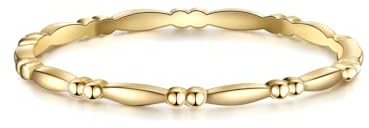 GLANZSTÜCKE MÜNCHEN Damen Ring 925/- Sterling Silber gelbgold | gelbvergoldet 18 Karat, Bandring