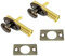 QCAA Solid Brass Mortise Door Bolt, Antique Brass, 2 Pack, Made in Taiwan