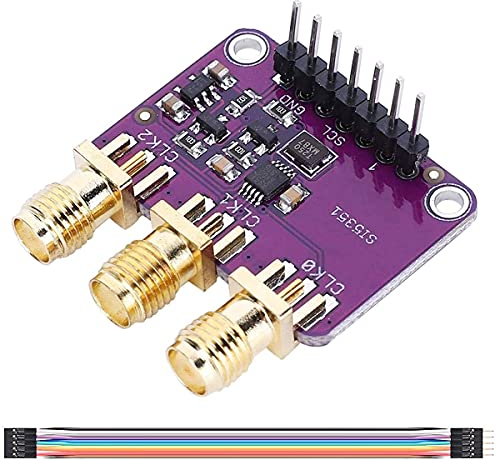 Youmile 3-5VDC CJMCU-5351 Si5351A generador de reloj módulo generador de señal I2C 25MHZ controlador reloj 8KHz a 160MHz con cables DuPont macho y hembra para Arduino IDE