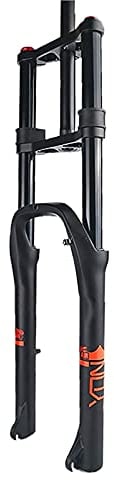 SJHFG Gabeln Fahrradsuspension Gabeln, 26 MTB Scheibenbremse Bike 1-1/8 terleer Fahrradgabel 150mm Reise Luftdämpfung für 4,0 Fettreifen QR Federgabel (Color : Black)