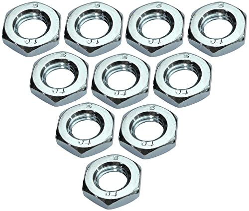 AERZETIX - C49454 - Set di 10 dadi bassi M10 esagonali/6 lati - contro dadi con filettatura metrica - in acciaio zincato