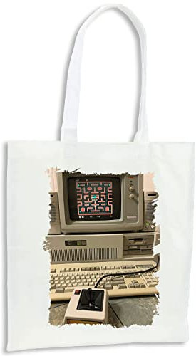 MERCHANDMANIA PACK 2 BOLSAS pc ordenador antiguo retro vintage cocina compra kitchen.