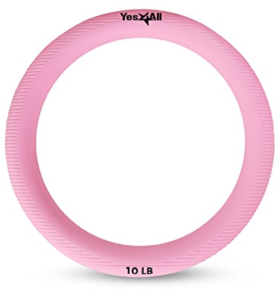 Yes4All Power Ring 4,5 kg, Gewichtsring, Gewichtskreis, Kugelhantel für Yoga-Übung, Aerobic, Heimfitness, Core Training - 10 Rosa