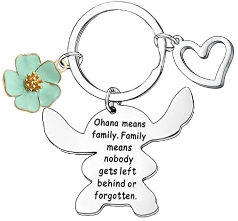 Nfyxcaz Stitch Ohana Schlüsselanhänger für beste Freundin, Geburtstagsgeschenke, Ohana bedeutet Familienschmuck, Stich-Fans, Geschenke für Jungen und Mädchen, Ohana bedeutet Familie, Einheitsgröße