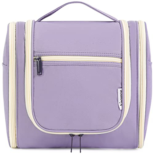 Narwey Groß Kulturbeutel Damen & Herren - Gross Kulturtasche Zum Aufhängen, Kinder Kosmetiktasche - Waschtasche für Mädchen (Violett (Groß))