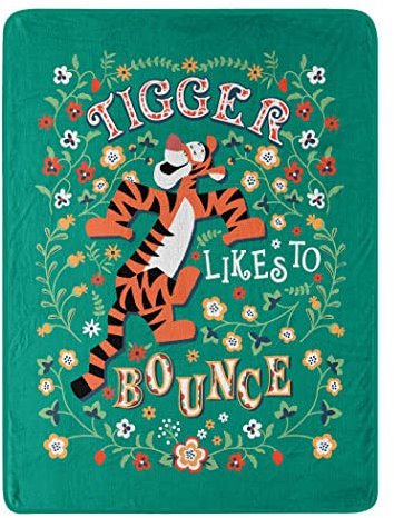 Northwest Disney's Winnie The Pooh Micro Raschel Überwurfdecke, 116,8 x 152,4 cm, Bounce with Me