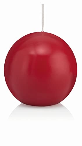 INNA-Glas Vela Bola Maeva, Rojo Oscuro, Ø6 cm, 10h - Made in Germany - Vela Decorativa